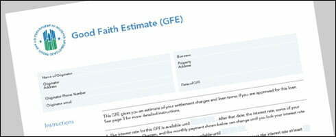Good Faith Estimate (GFE)