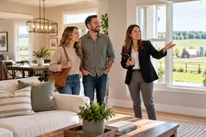 Homebuyers exploring a property that may qualify for a USDA loan